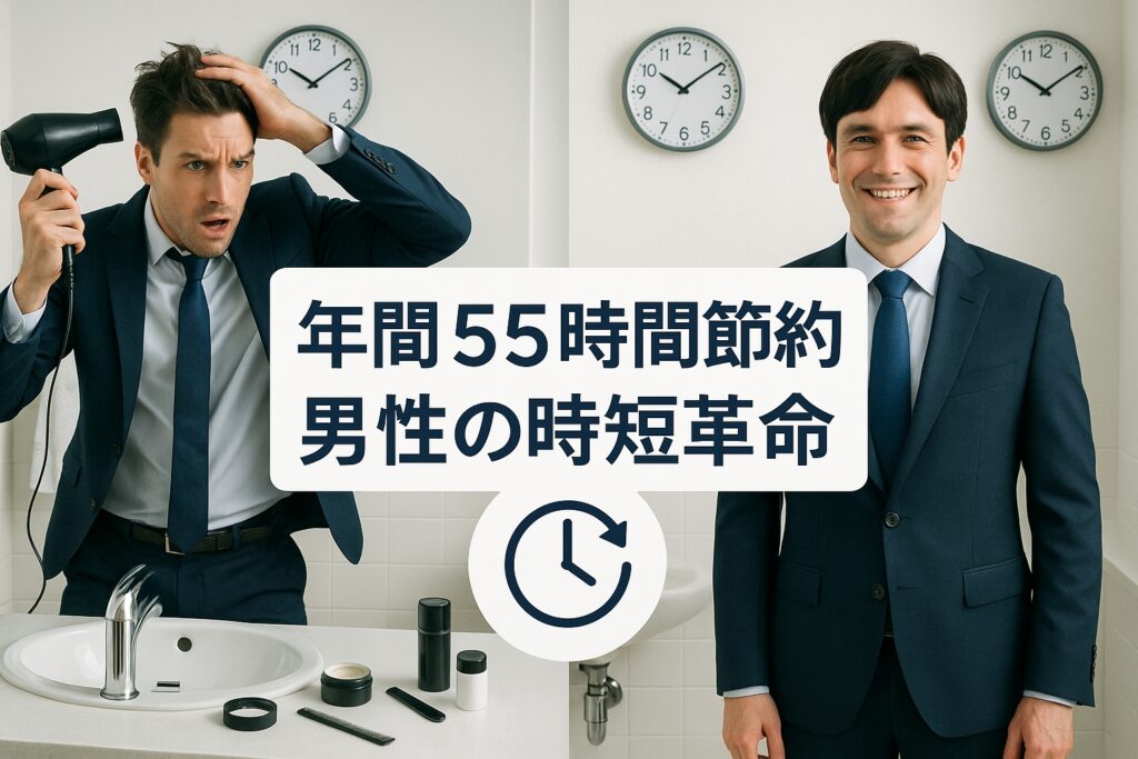 ウィッグ使用による、時短効果について