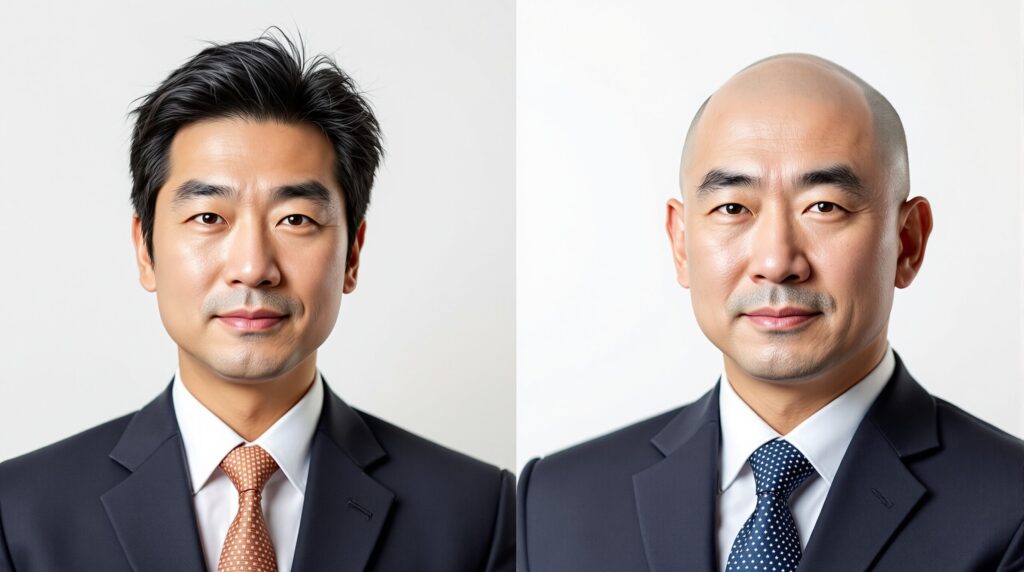 別に髪がなくても、、、ある、ない、の印象の違いについて